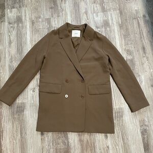 Brown Double-Breasted Women's Jacket